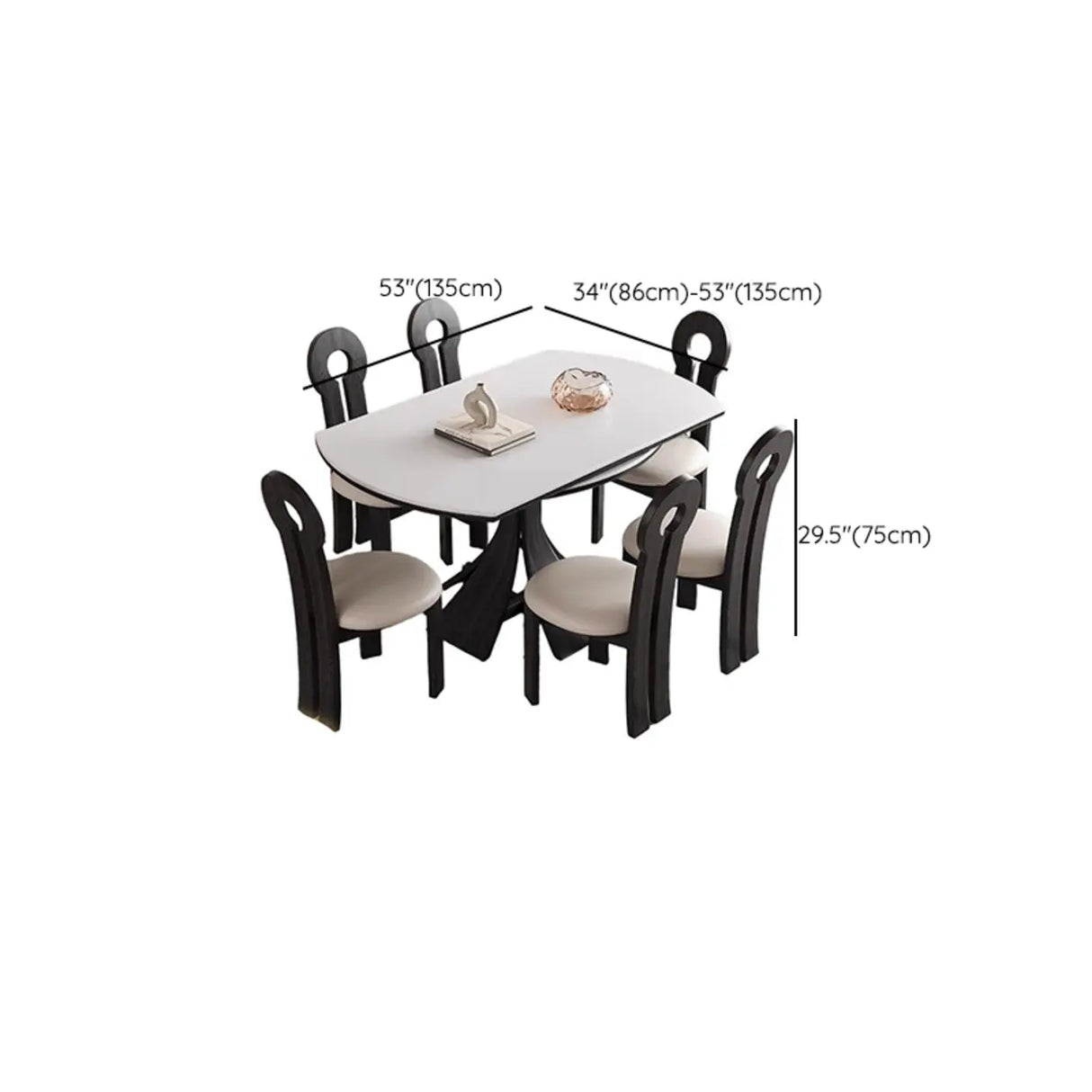 Mid-Century Modern Extendable White Stone Round Dining Table Image - 8