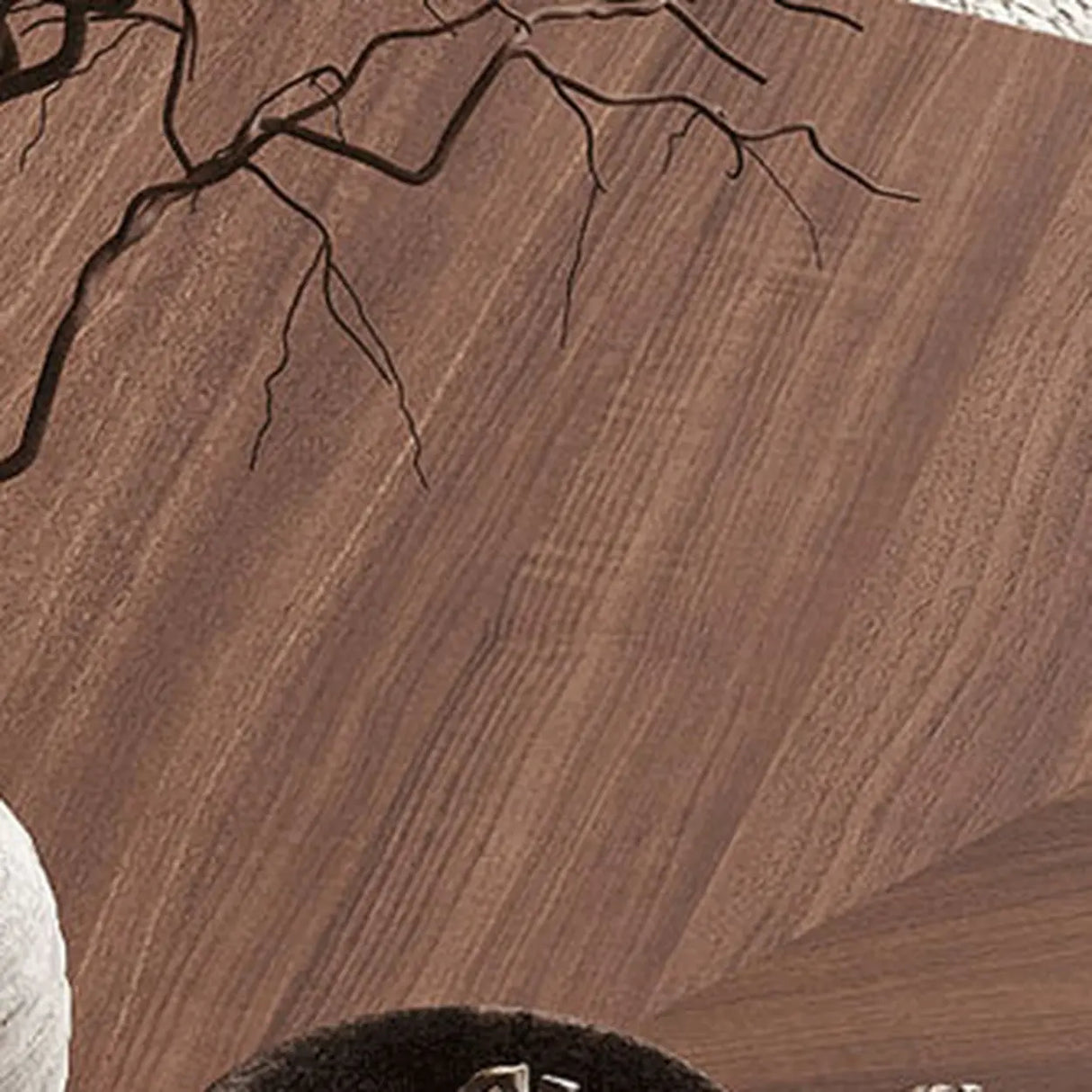 Mid-Century Modern Fluted Pedestal Round Wood Dining Table Image - 6