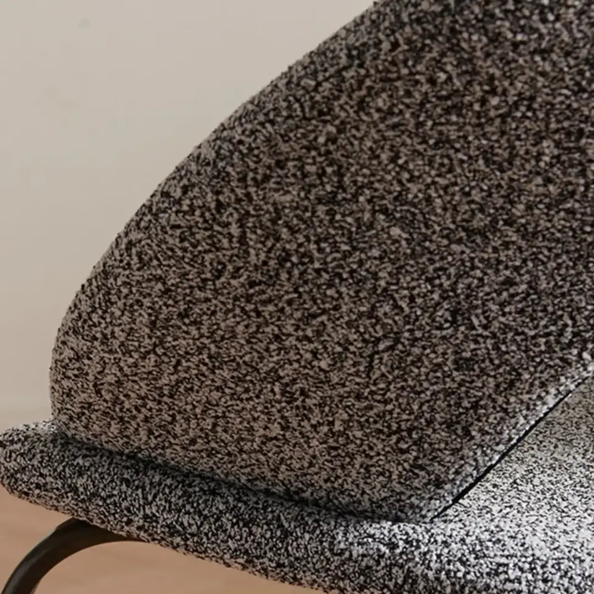 Mid Century Modern Gray Linen Open Back Dining Chair Image - 4