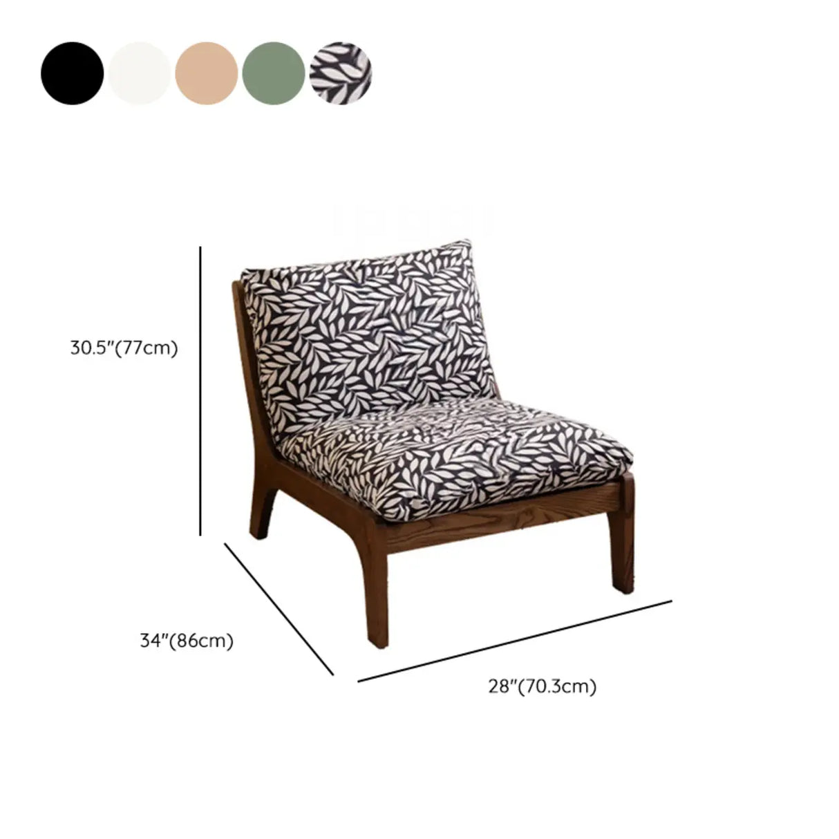 Mid-Century Modern Leather Brown Cushion Back Accent Chair