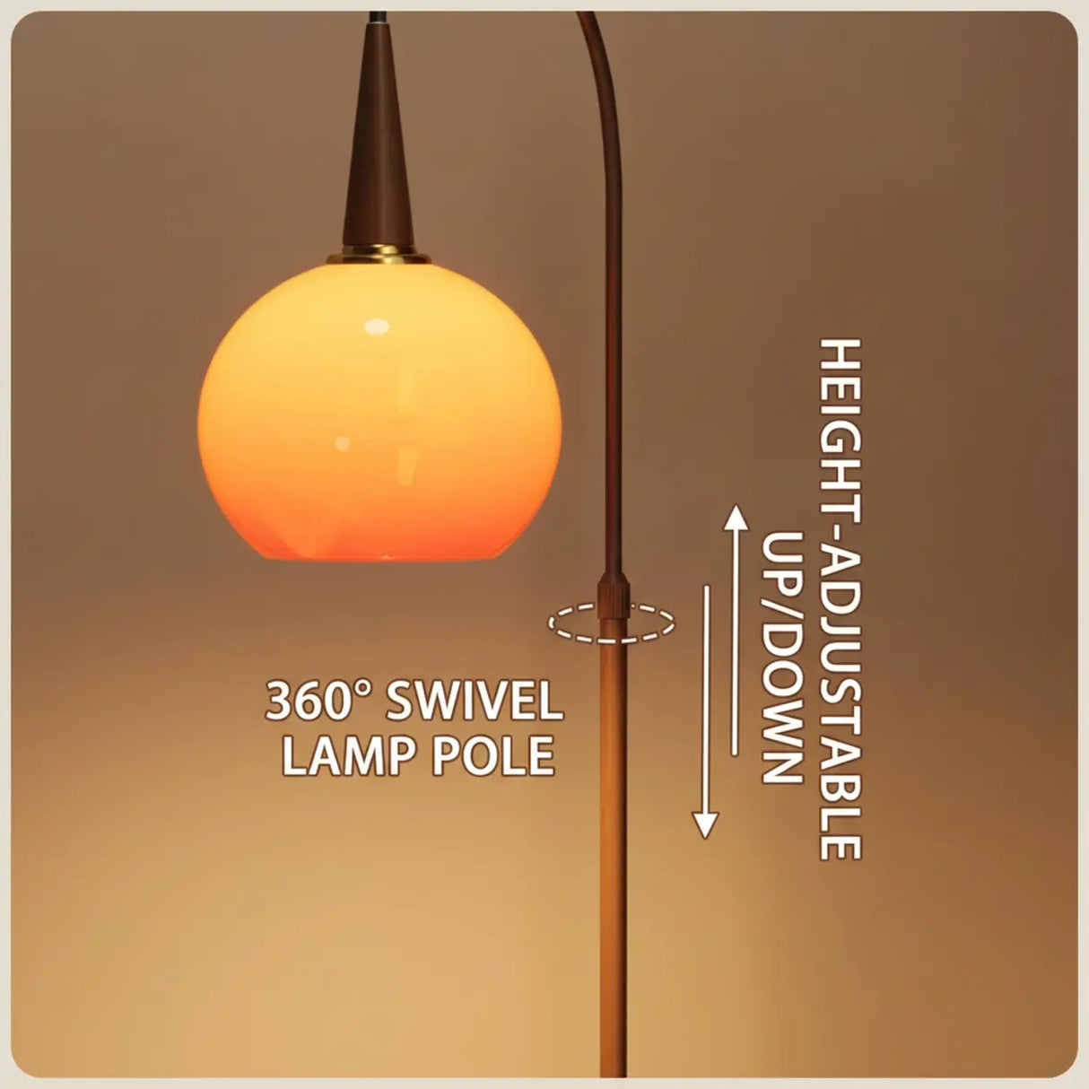 Mid-Century Modern Orange Floor Lamp with Table Drawers Image - 6