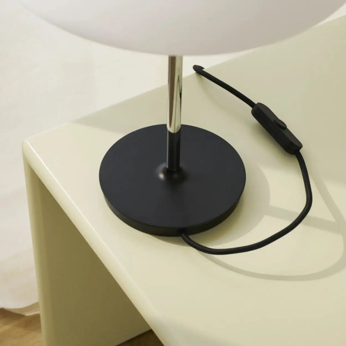 Mid-Century Modern Press-Button Glass Tiered LED Table Lamp Image - 4