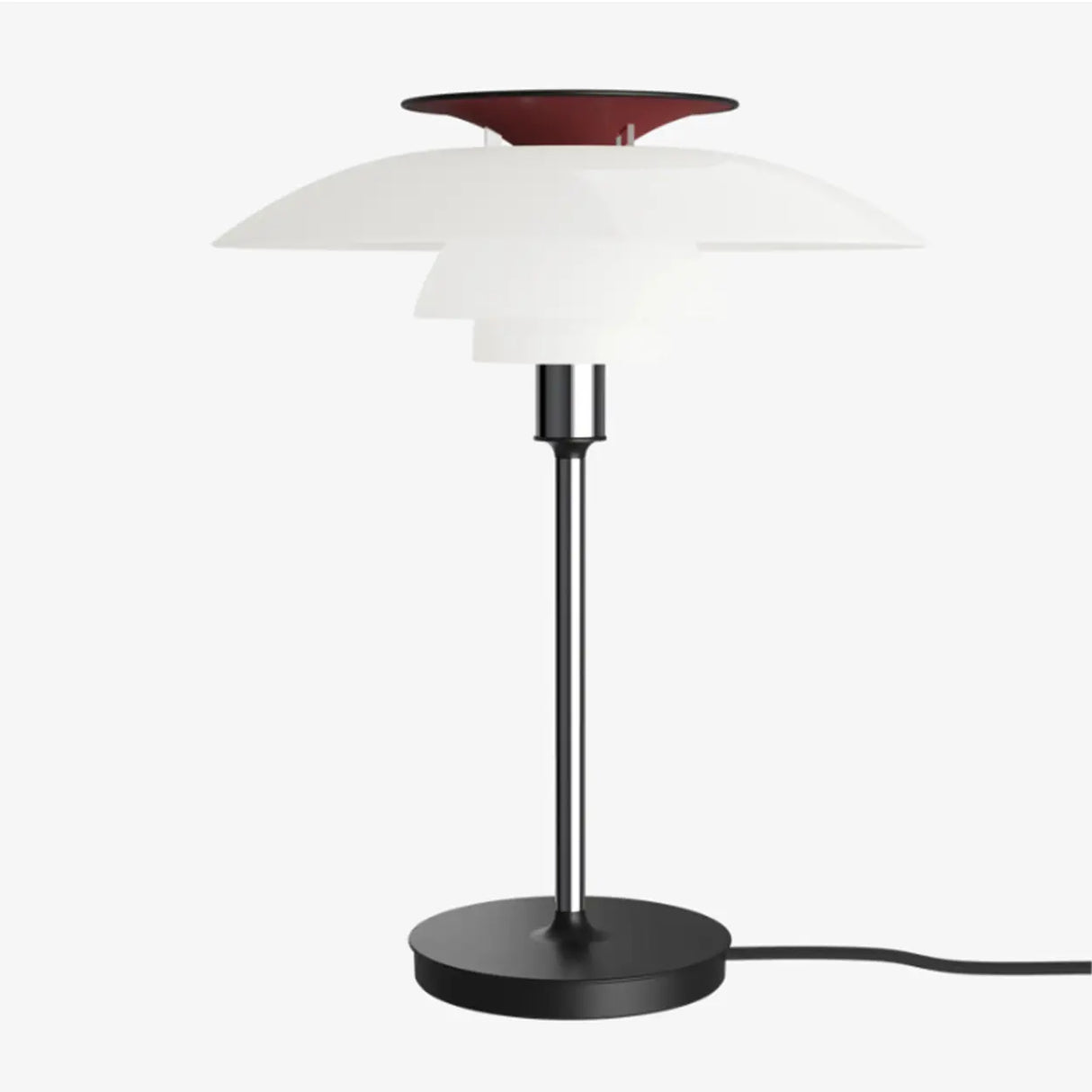 Mid-Century Modern Press-Button Glass Tiered LED Table Lamp Image - 8