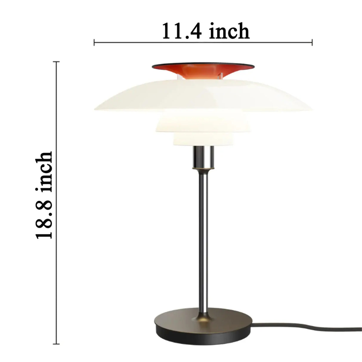 Mid-Century Modern Press-Button Glass Tiered LED Table Lamp
