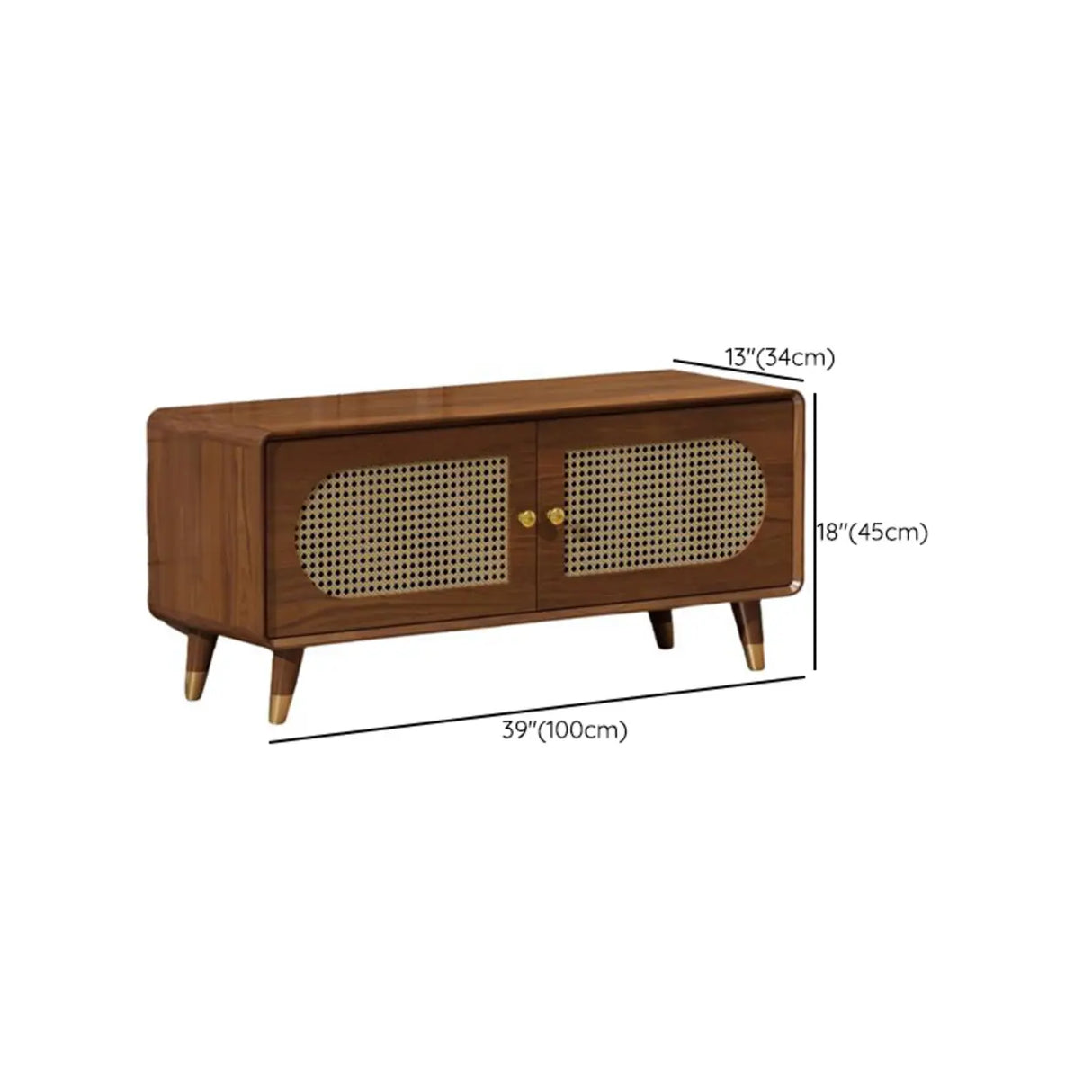Mid-Century Modern Rattan and Wood Storage Cabinet Image - 13