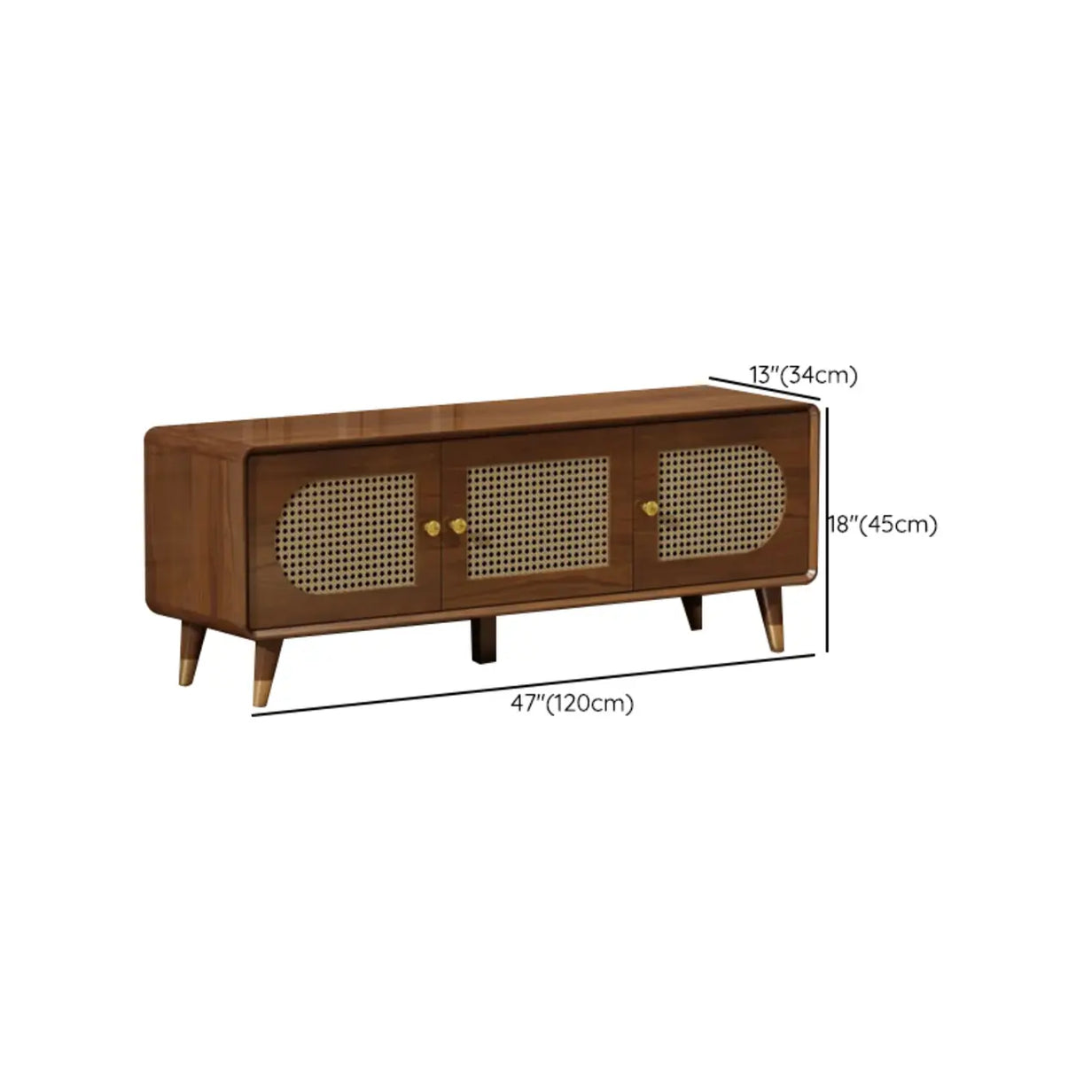 Mid-Century Modern Rattan and Wood Storage Cabinet Image - 15