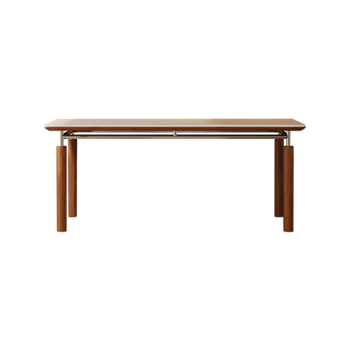 Mid-Century Modern Rectangular Beige Stone Dining Table Image - 2