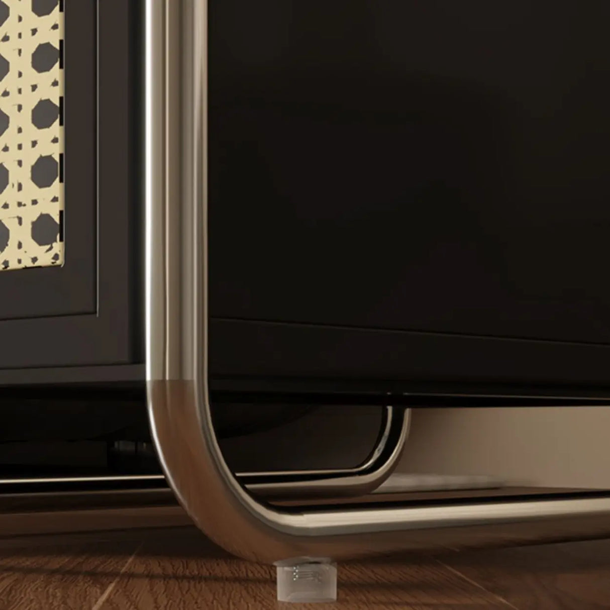 Mid-Century Modern Rectangular Metal Side Table with Cabinet Image - 7