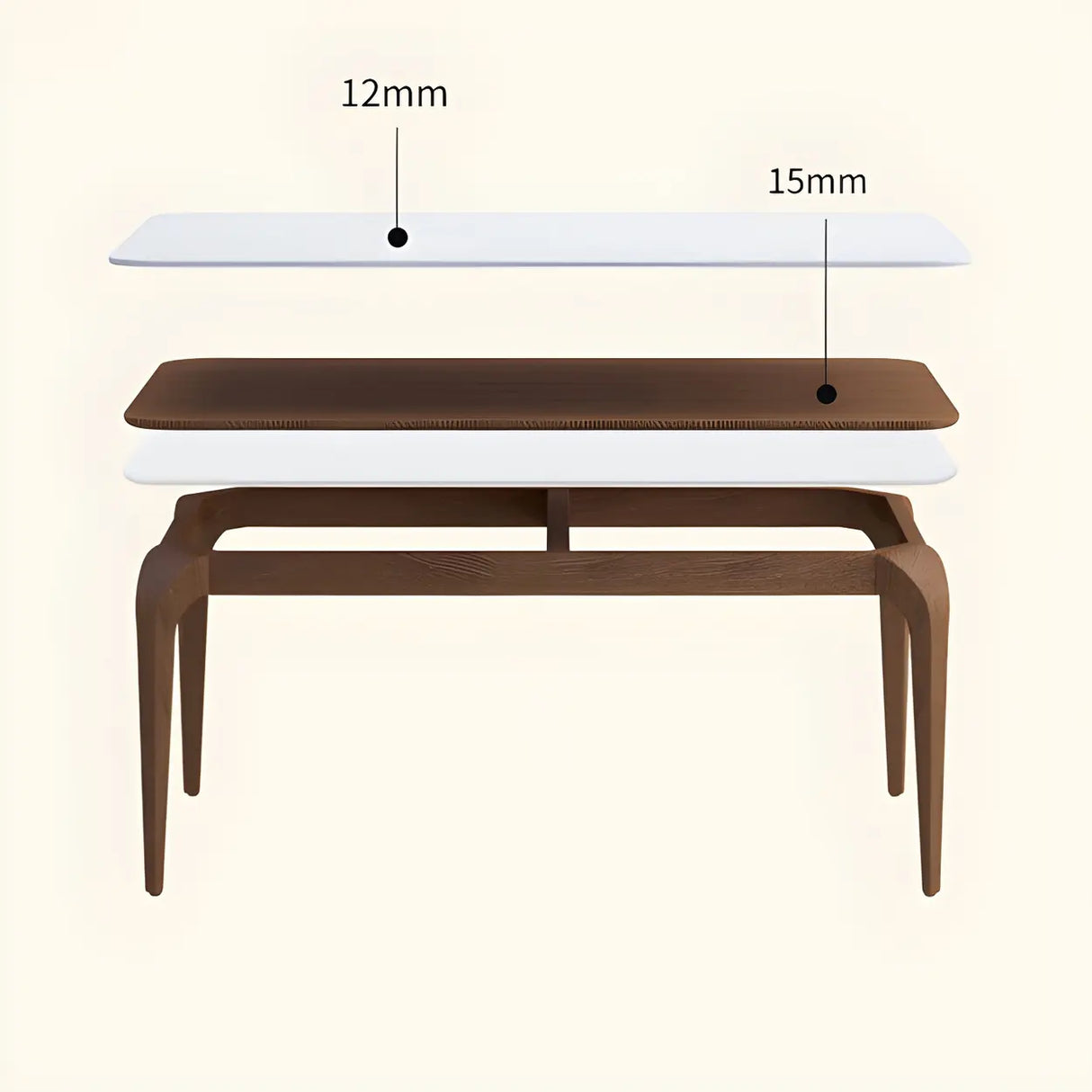 Mid-Century Modern Rectangular White Stone Dining Table Image - 7