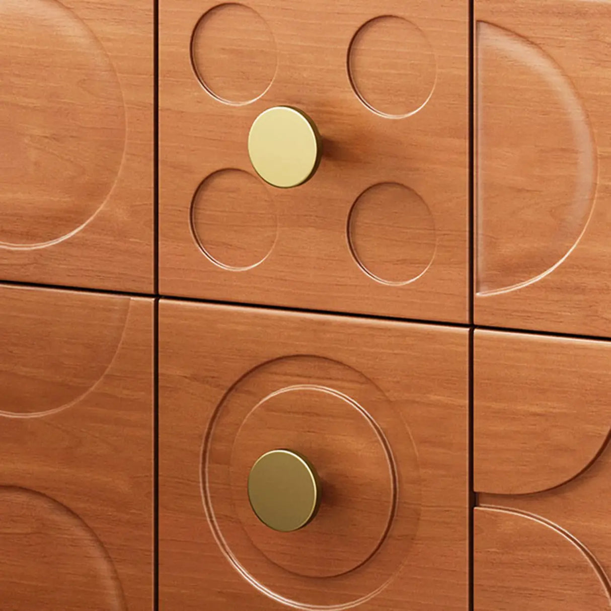 Mid-Century Modern Rectangular Wood Nightstand with Drawers Image - 8