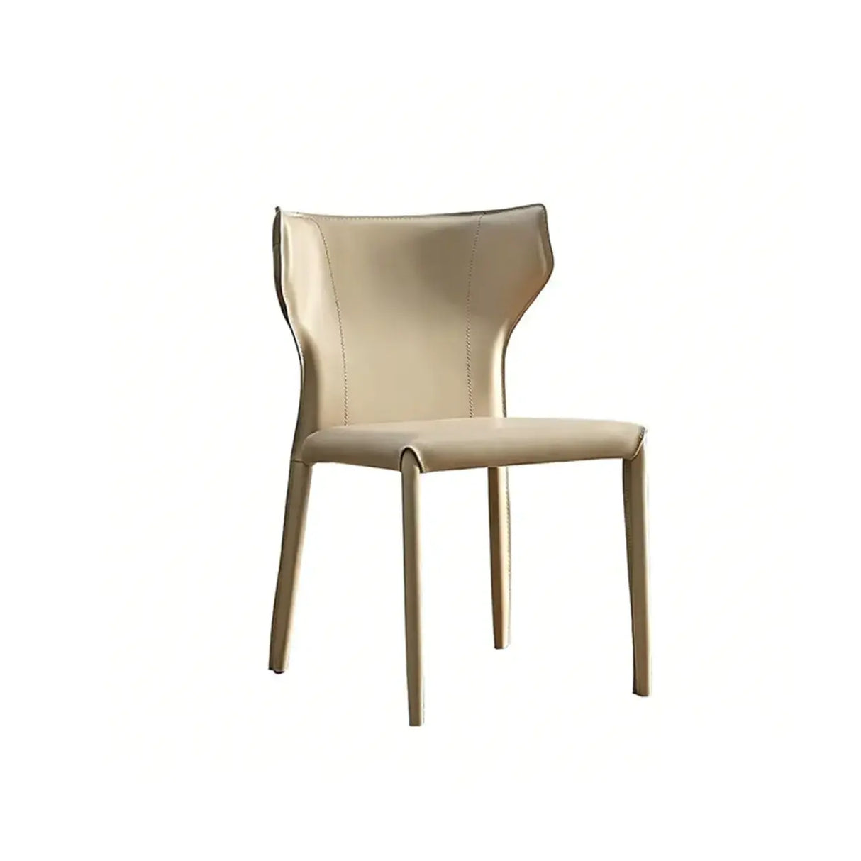 Mid-Century Modern Saddle Leather Armless Dining Chair Image - 6