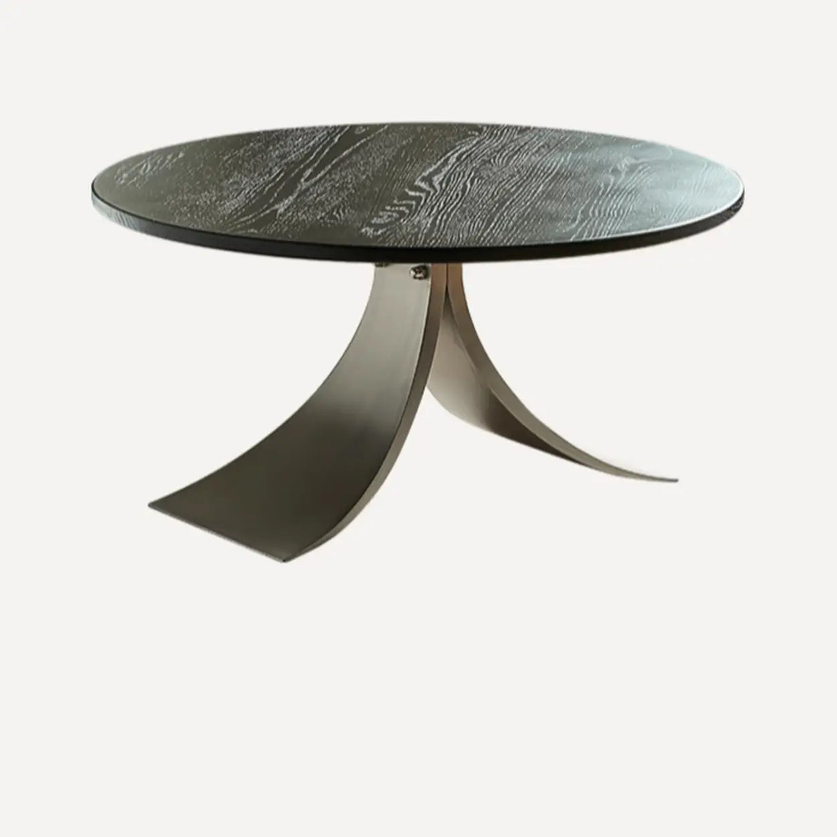 Mid-Century Modern Small Round Wooden Coffee Table Image - 5