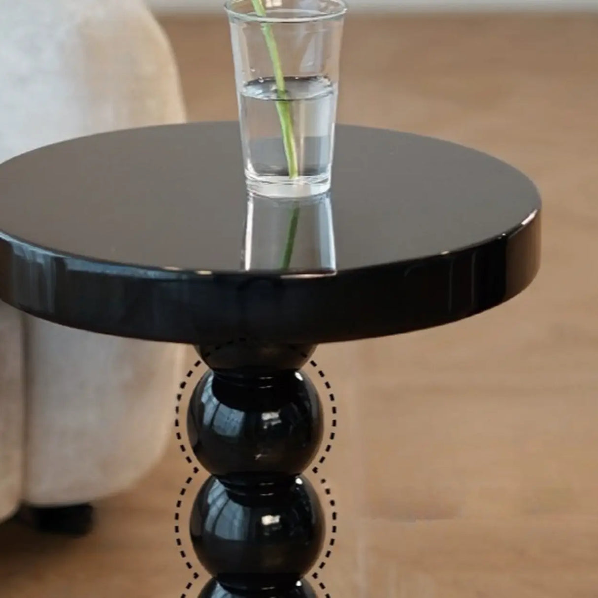 Mid-Century Modern Small Round Yellow Ball Base Side Table Image - 8