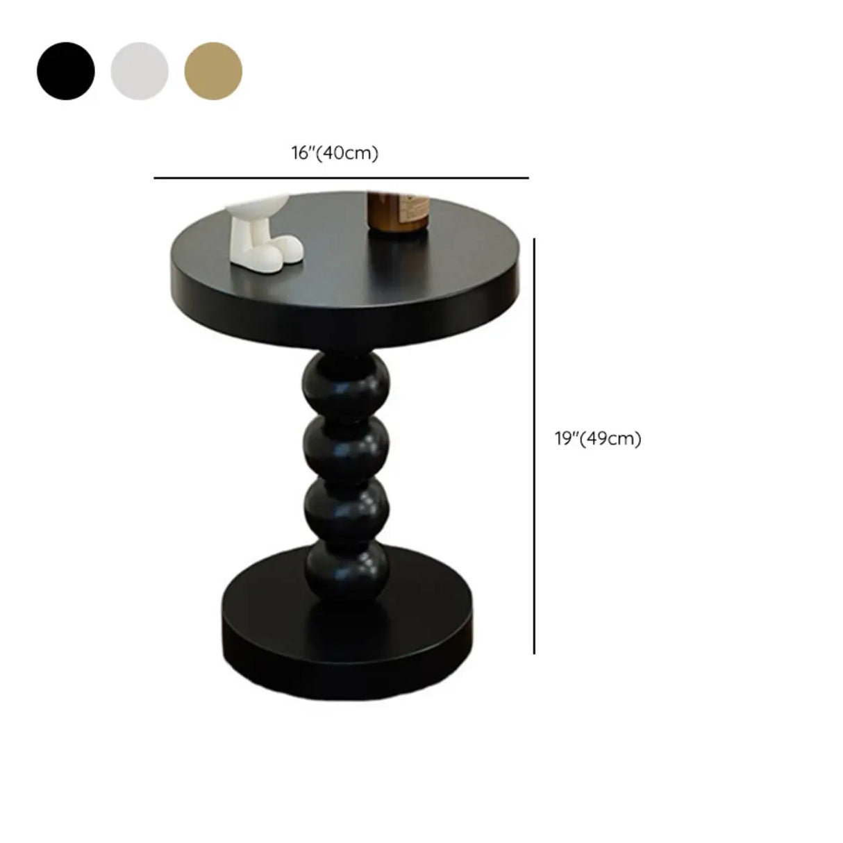 Mid-Century Modern Small Round Yellow Ball Base Side Table