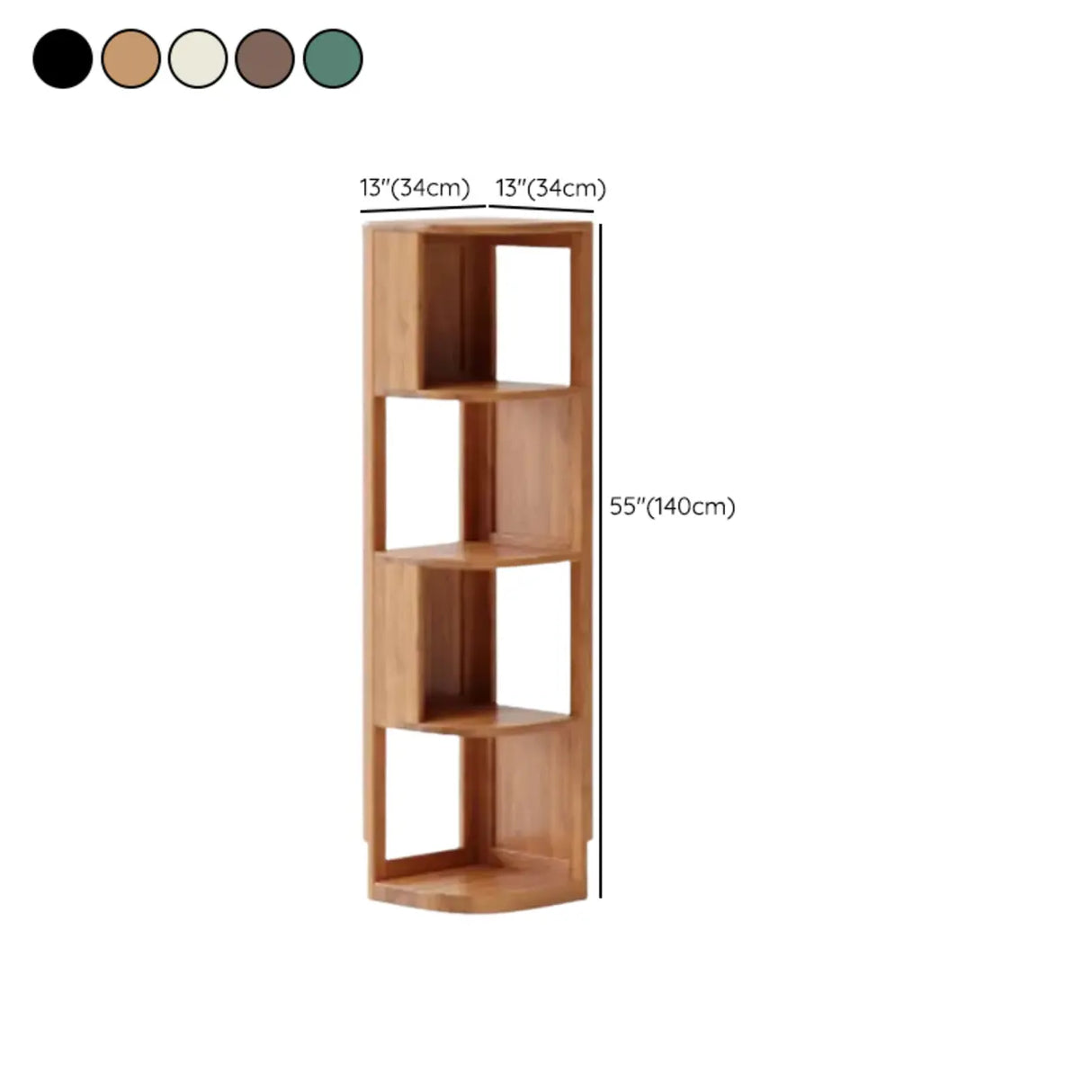 Mid-Century Modern Stand Wood Vertical Corner Bookshelf Image - 24