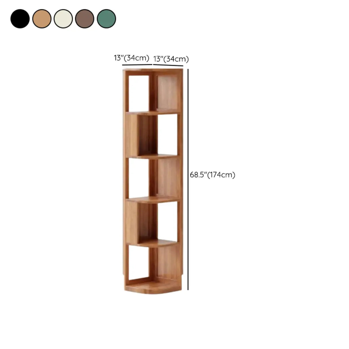 Mid-Century Modern Stand Wood Vertical Corner Bookshelf Image - 25