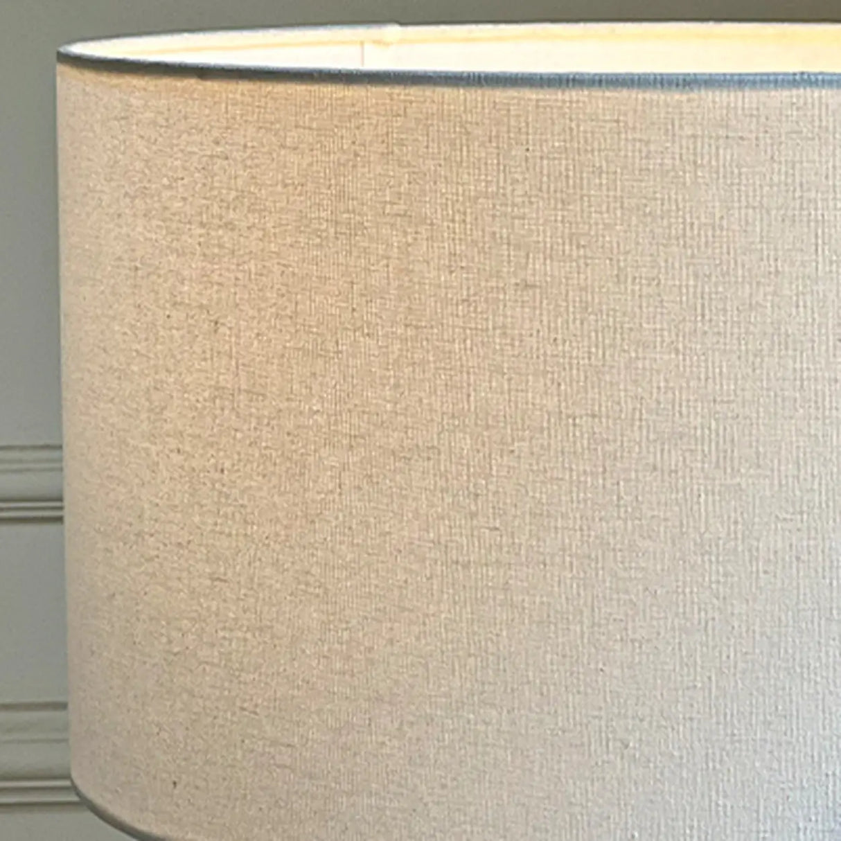 Mid-Century Modern Tapered Column Fabric Drum Floor Lamp Image - 6