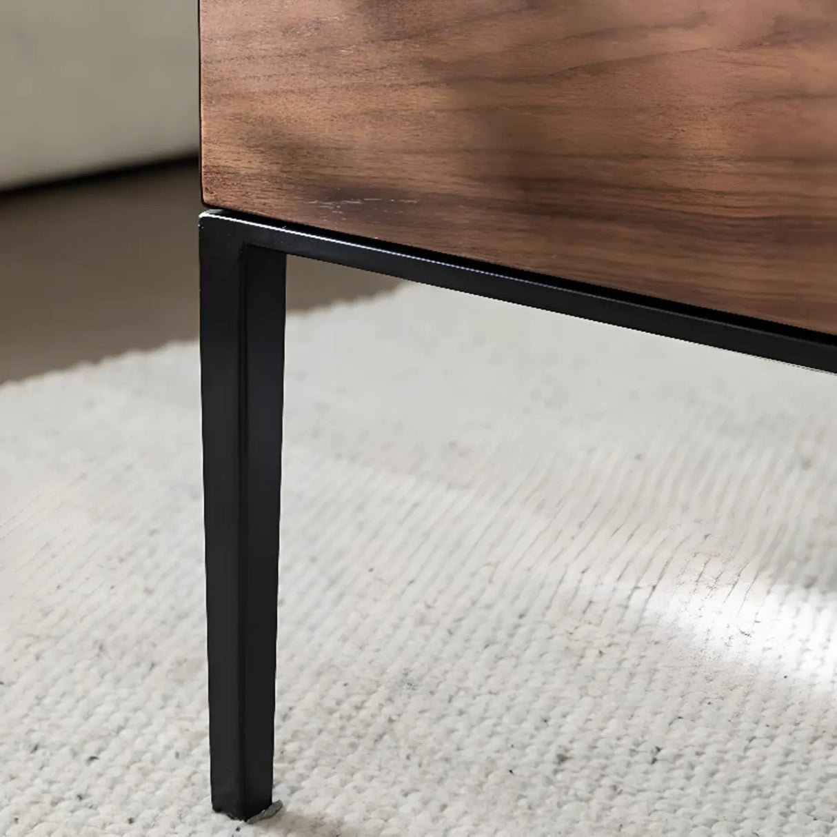 Mid-Century Modern Walnut Solid Wood Coffee Table Image - 7