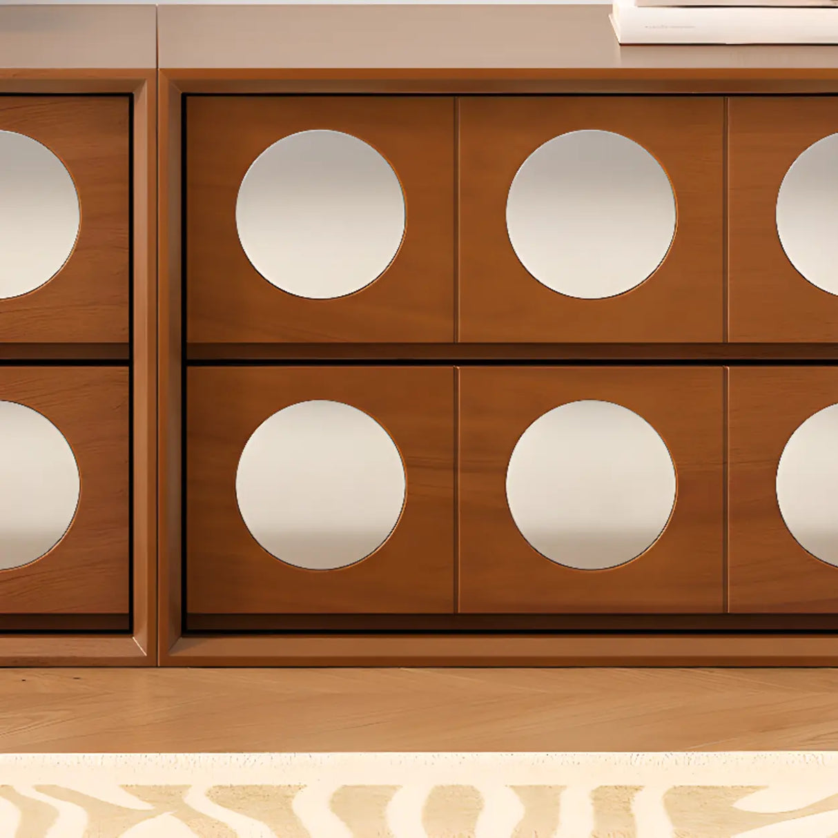 Mid-Century Modern Walnut Wood TV Stand with Ample Storage Image - 5