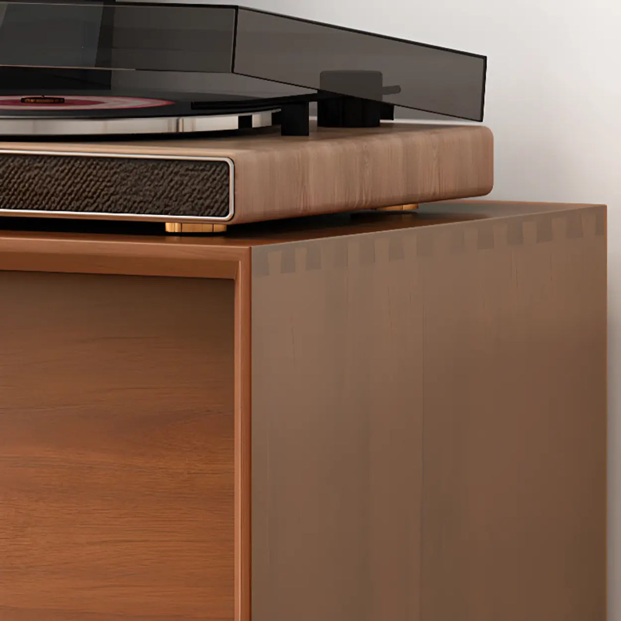 Mid-Century Modern Walnut Wood TV Stand with Ample Storage Image - 7