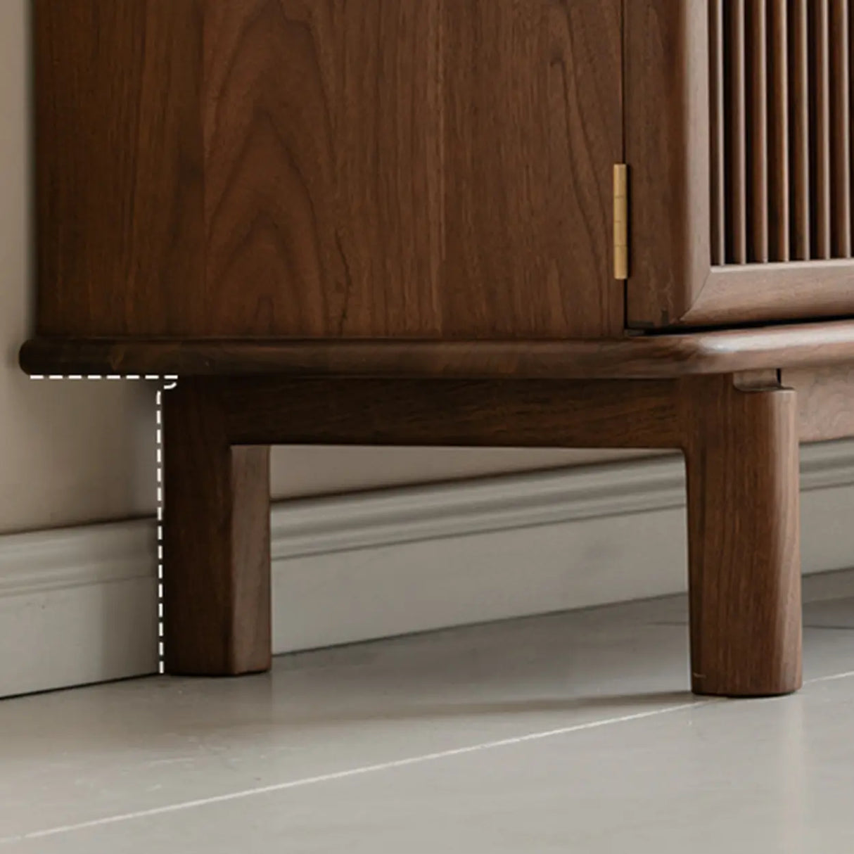 Mid-Century Modern Walnut Wood TV Stand with Cabinet Image - 6