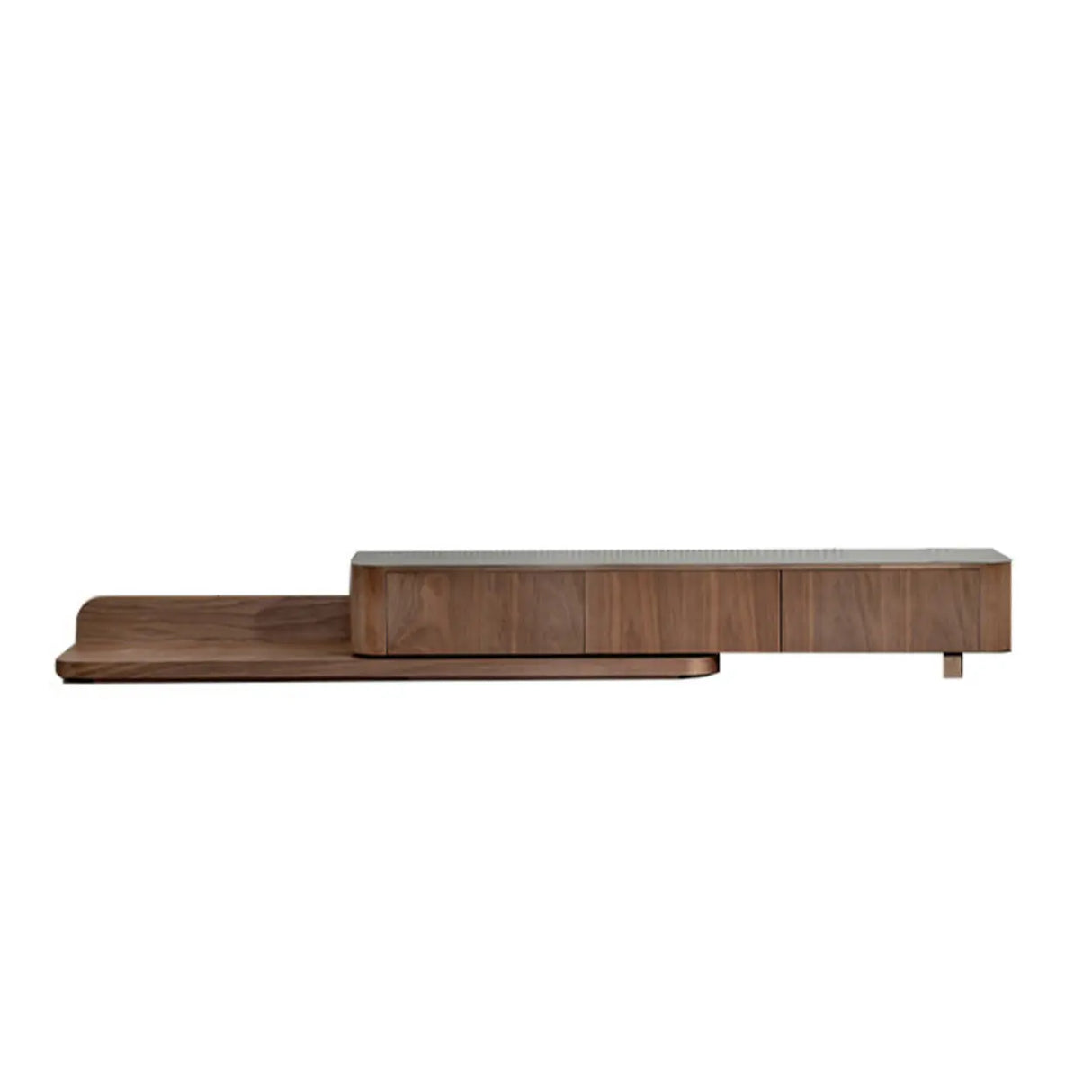 Mid-Century Modern Walnut Wood TV Stand with Drawers Image - 6