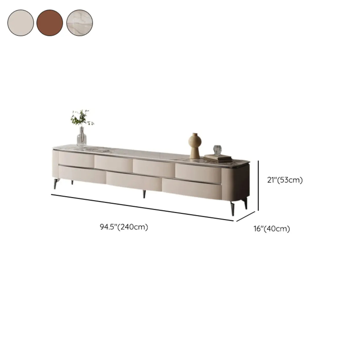 Mid-Century Modern Walnut Wood TV Stand with Storage Image - 11