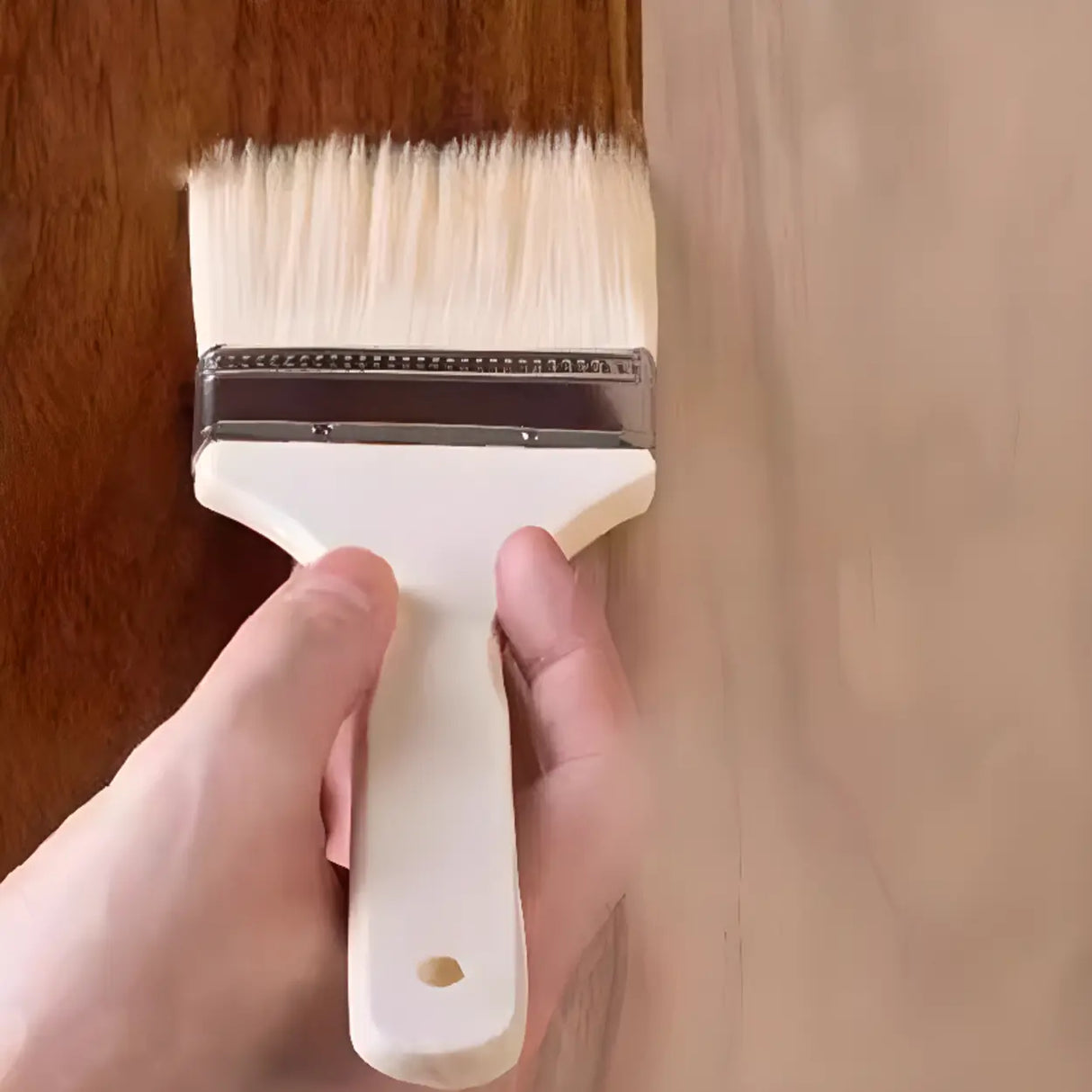 Mid-Century Modern Wood Brick Pedestal Round Dining Table Image - 8