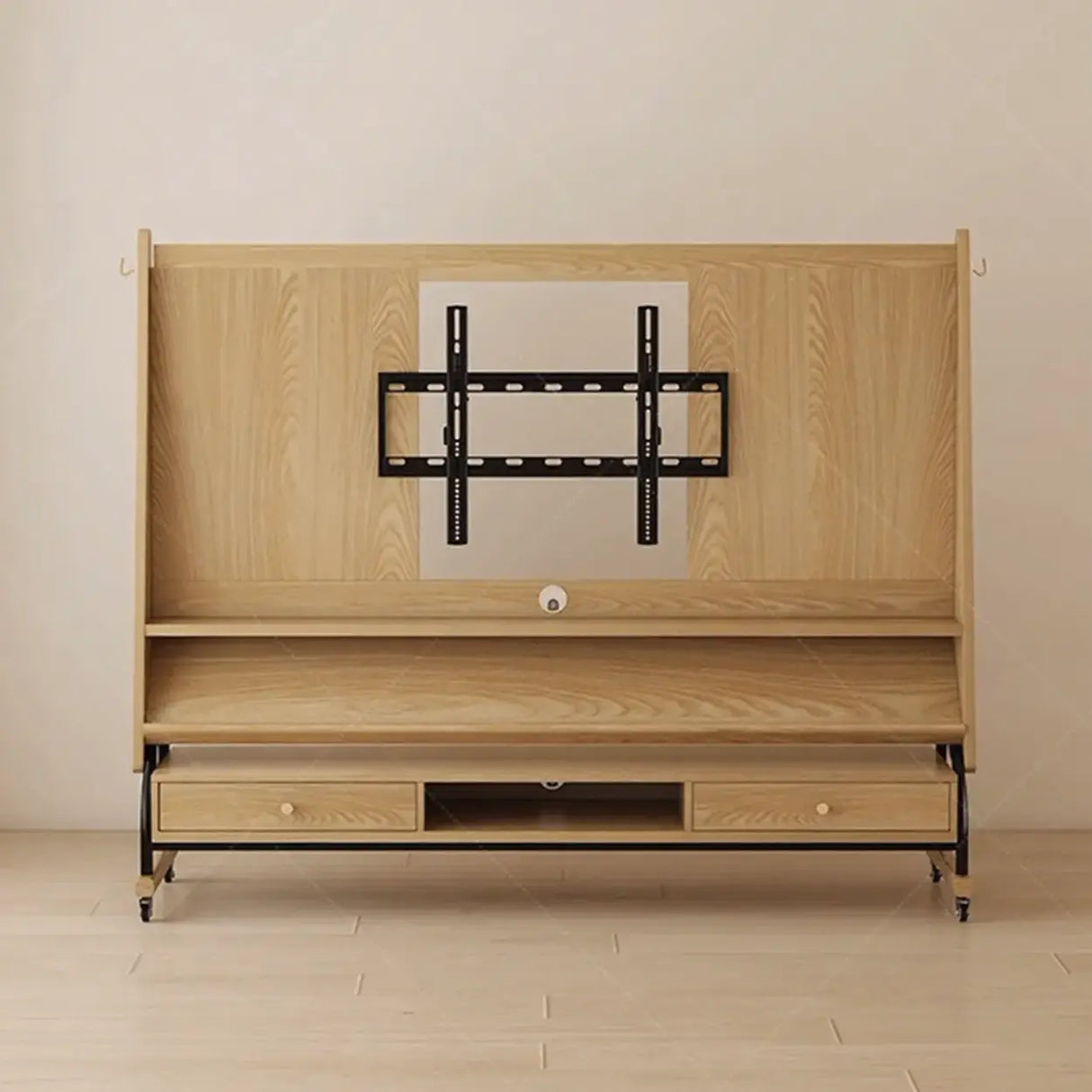 Mid-Century Modern Wood Movable Adjustable TV Mount TV Stand Image - 10