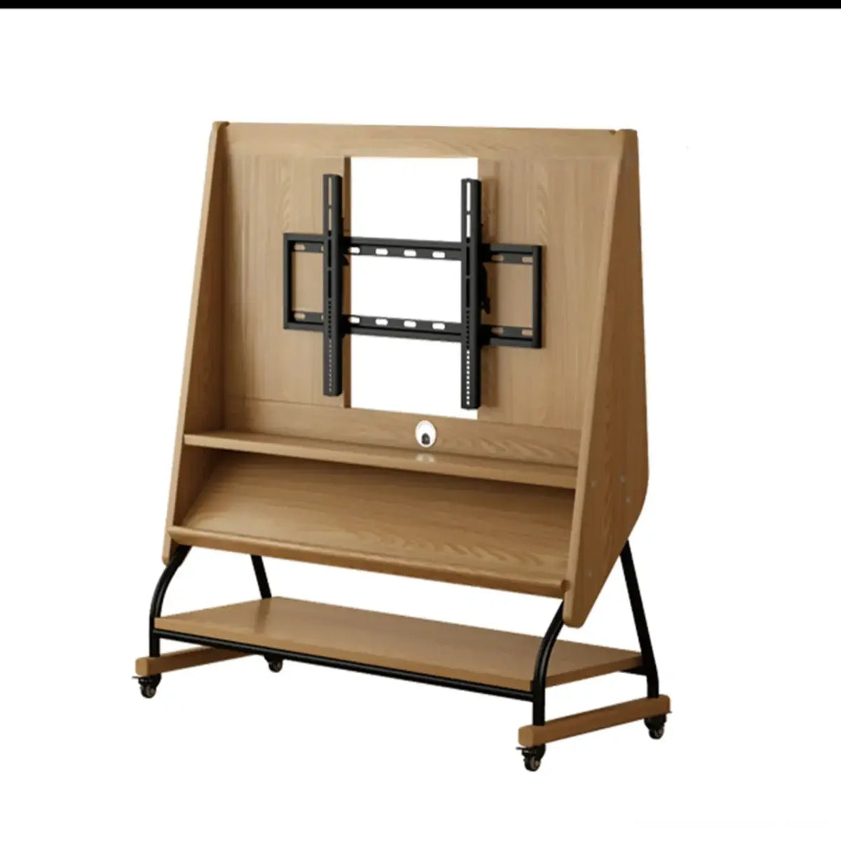 Burlywood No-drawers 26”-50” Mid-Century Modern Wood Movable Adjustable TV Mount TV Stand Image - 22