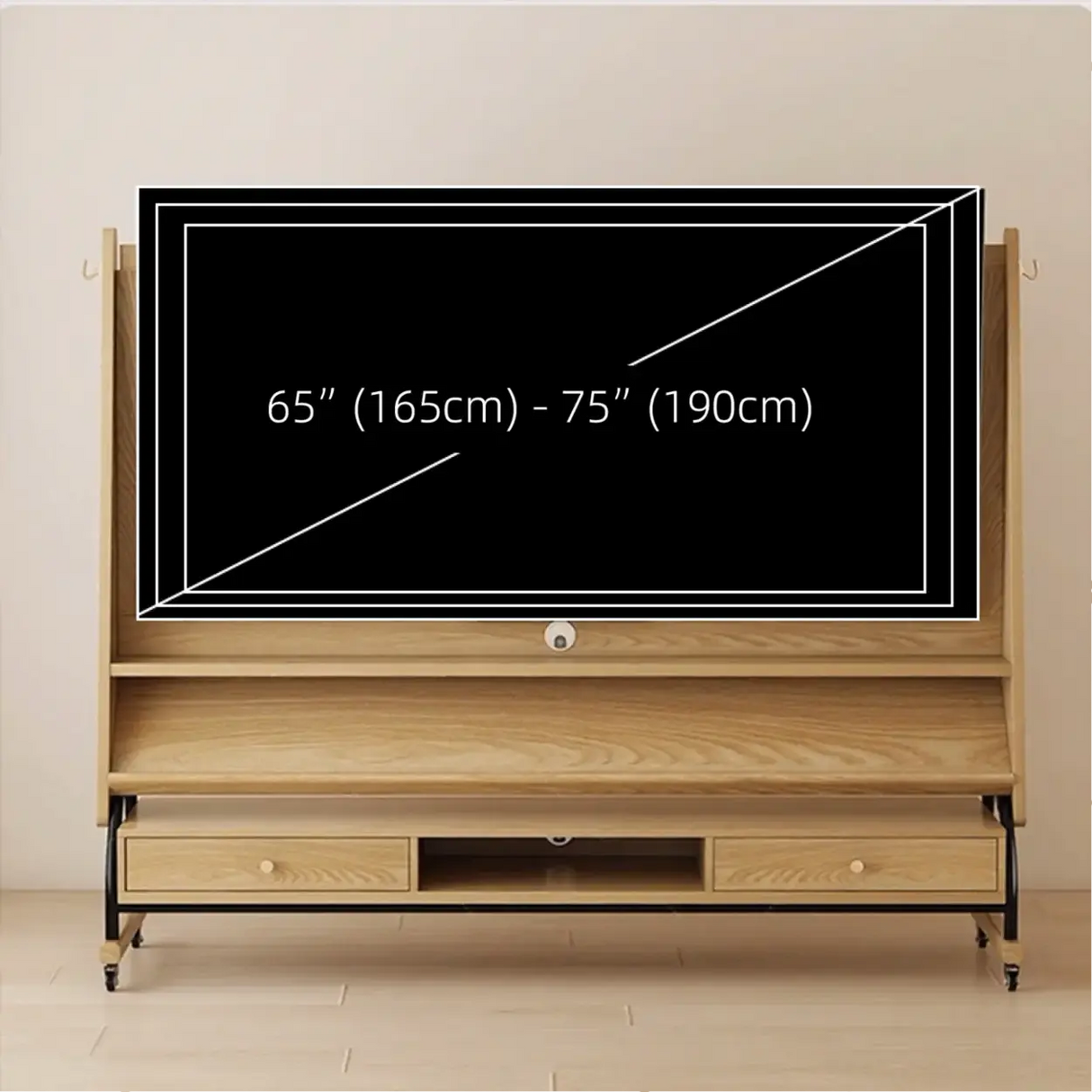 Mid-Century Modern Wood Movable Adjustable TV Mount TV Stand Image - 27