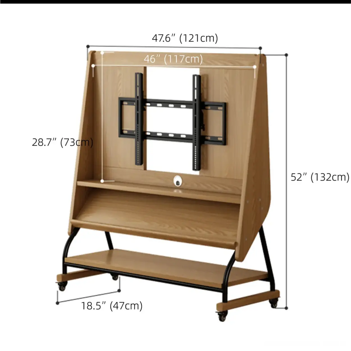 Mid-Century Modern Wood Movable Adjustable TV Mount TV Stand Image - 31