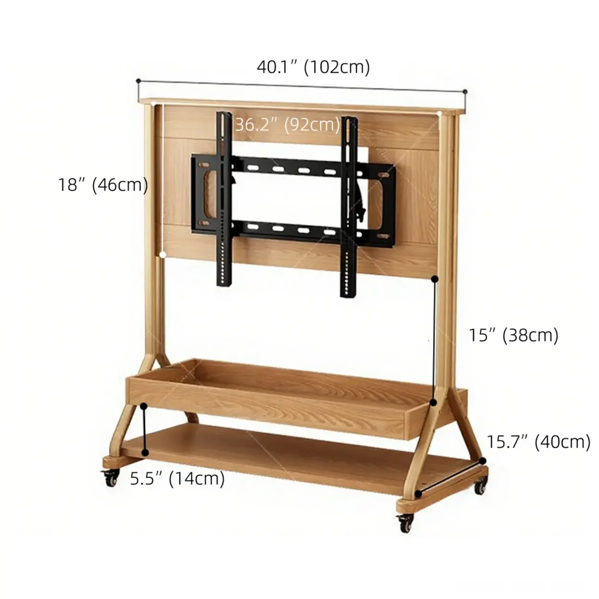 Mid-Century Modern Wood Movable Adjustable TV Mount TV Stand Image - 37