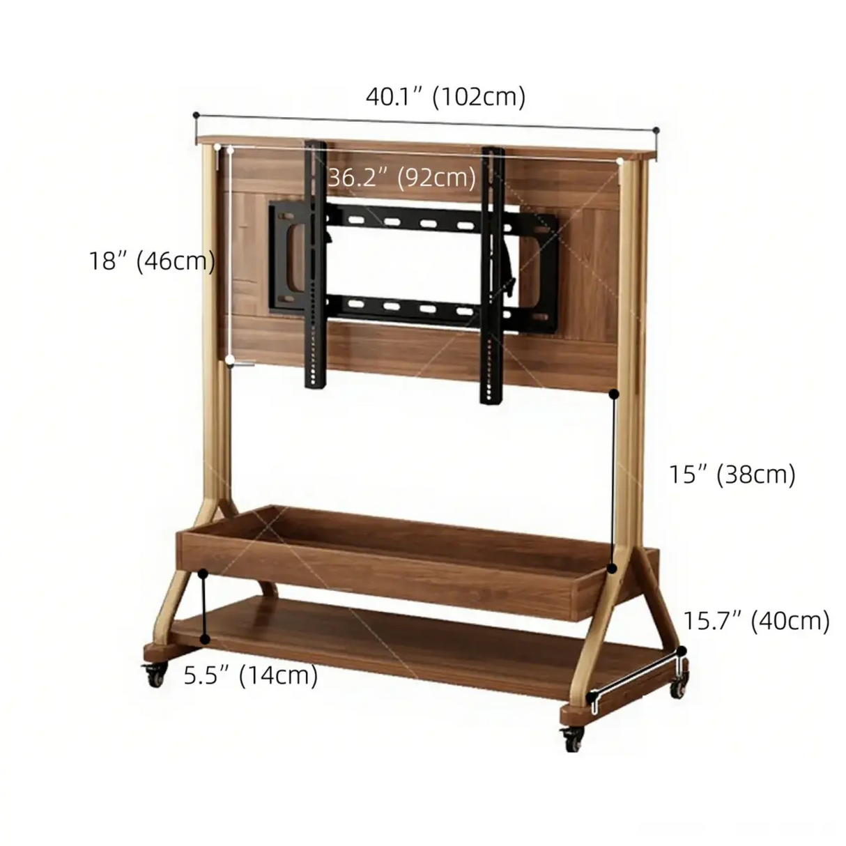 Mid-Century Modern Wood Movable Adjustable TV Mount TV Stand Image - 38