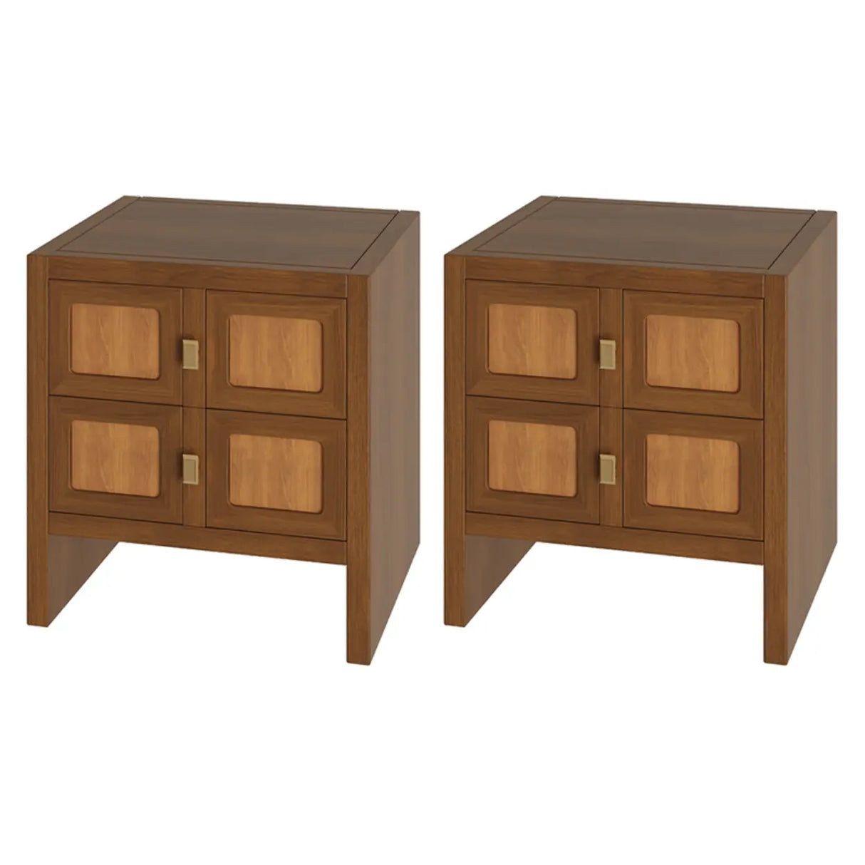 Mid-Century Modern Wood Nightstand with Drawer Storage Image - 3