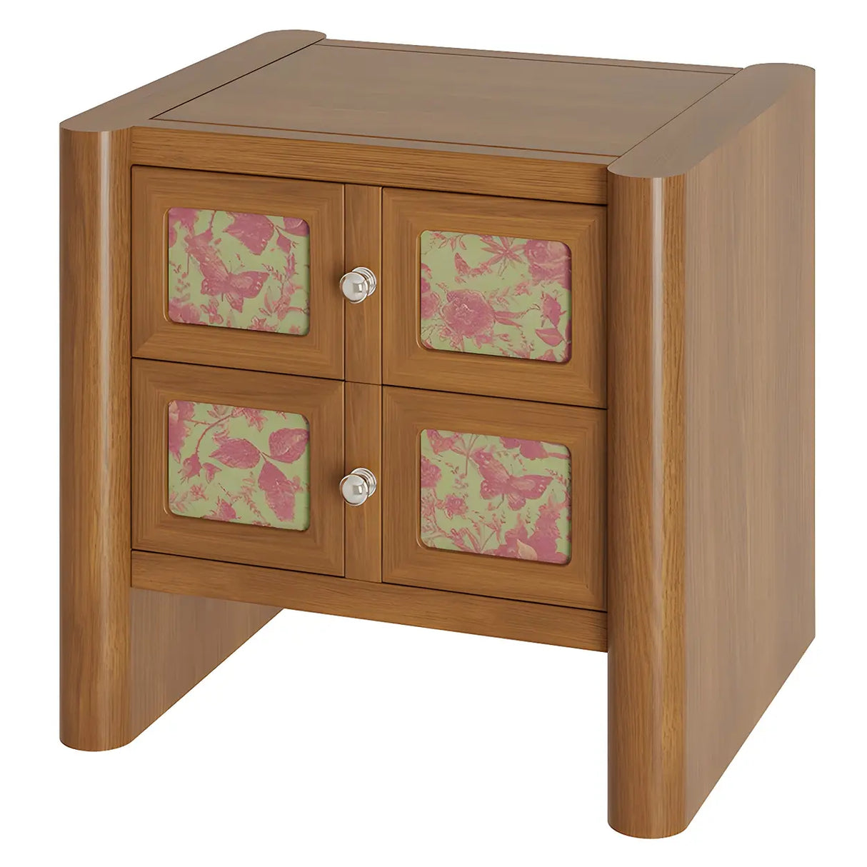 Mid-Century Modern Wood Nightstand with Drawer Storage Image - 7