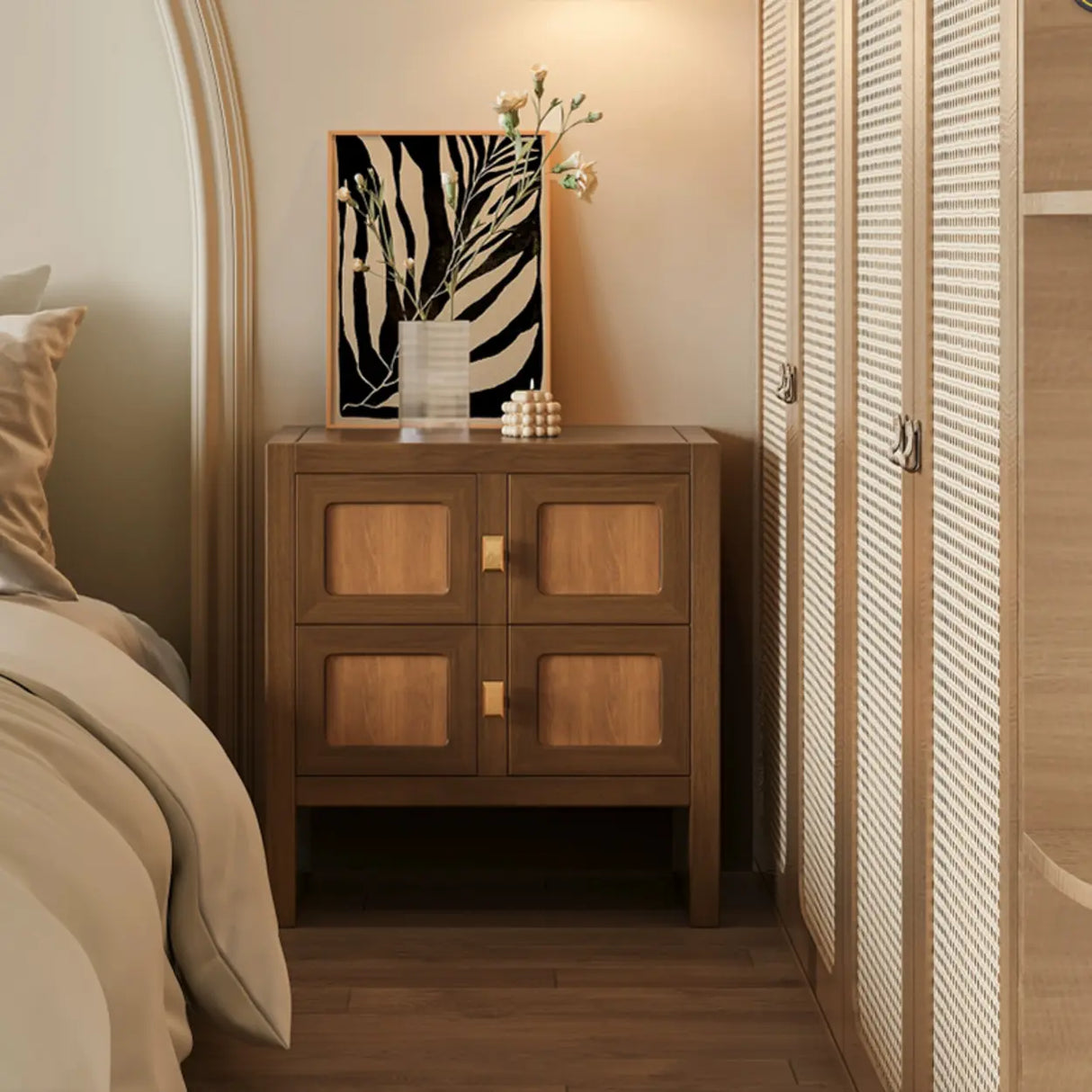 Mid-Century Modern Wood Nightstand with Drawer Storage Image - 9