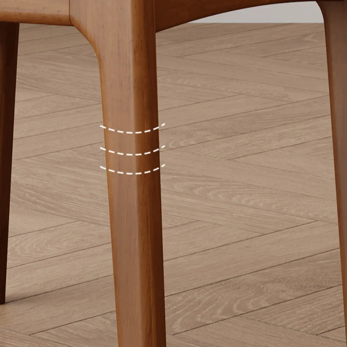 Mid-Century Modern Wood Upholstered Open Back Dining Chair Image - 3