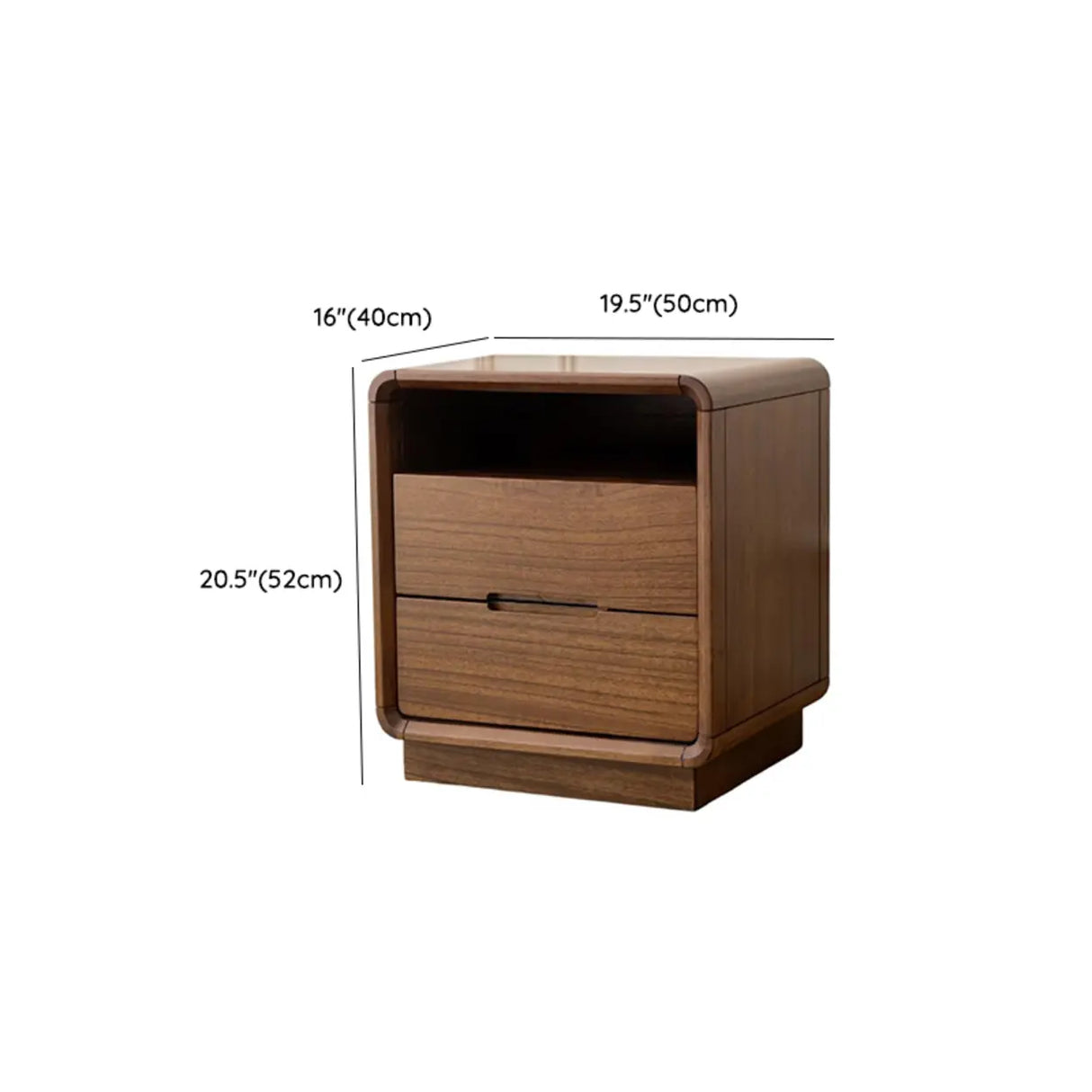 Mid-Century Modern Wood Walnut Nightstand with Drawers Image - 14