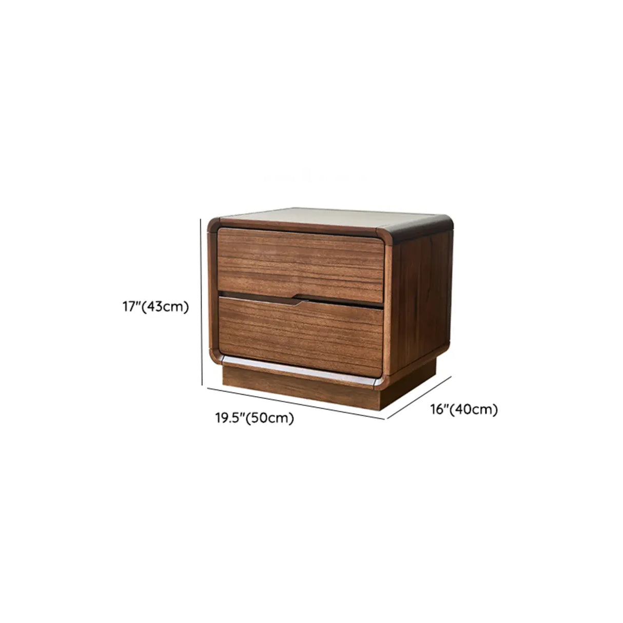 Mid-Century Modern Wood Walnut Nightstand with Drawers Image - 19