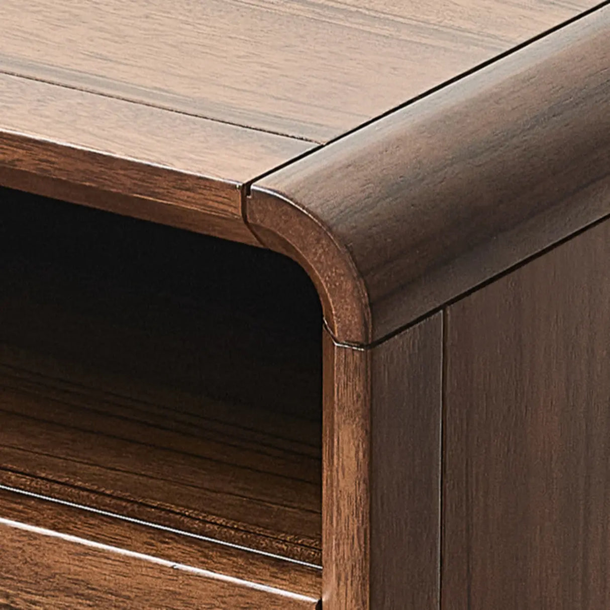 Mid-Century Modern Wood Walnut Nightstand with Drawers Image - 9