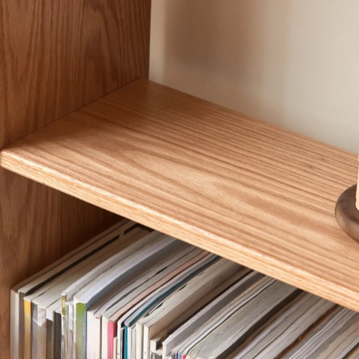 Mid-Century Modern Wooden Vertical Open Back Bookshelf Image - 8