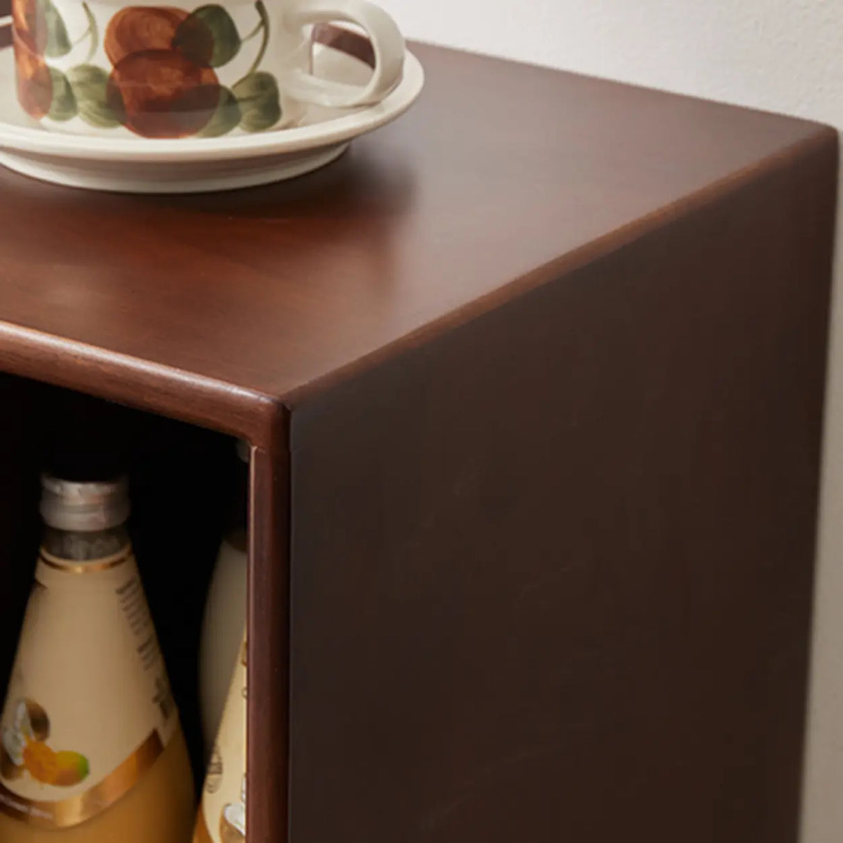 Mid-Century Rubberwood Vertical Closed Bookcase Brown Image - 11