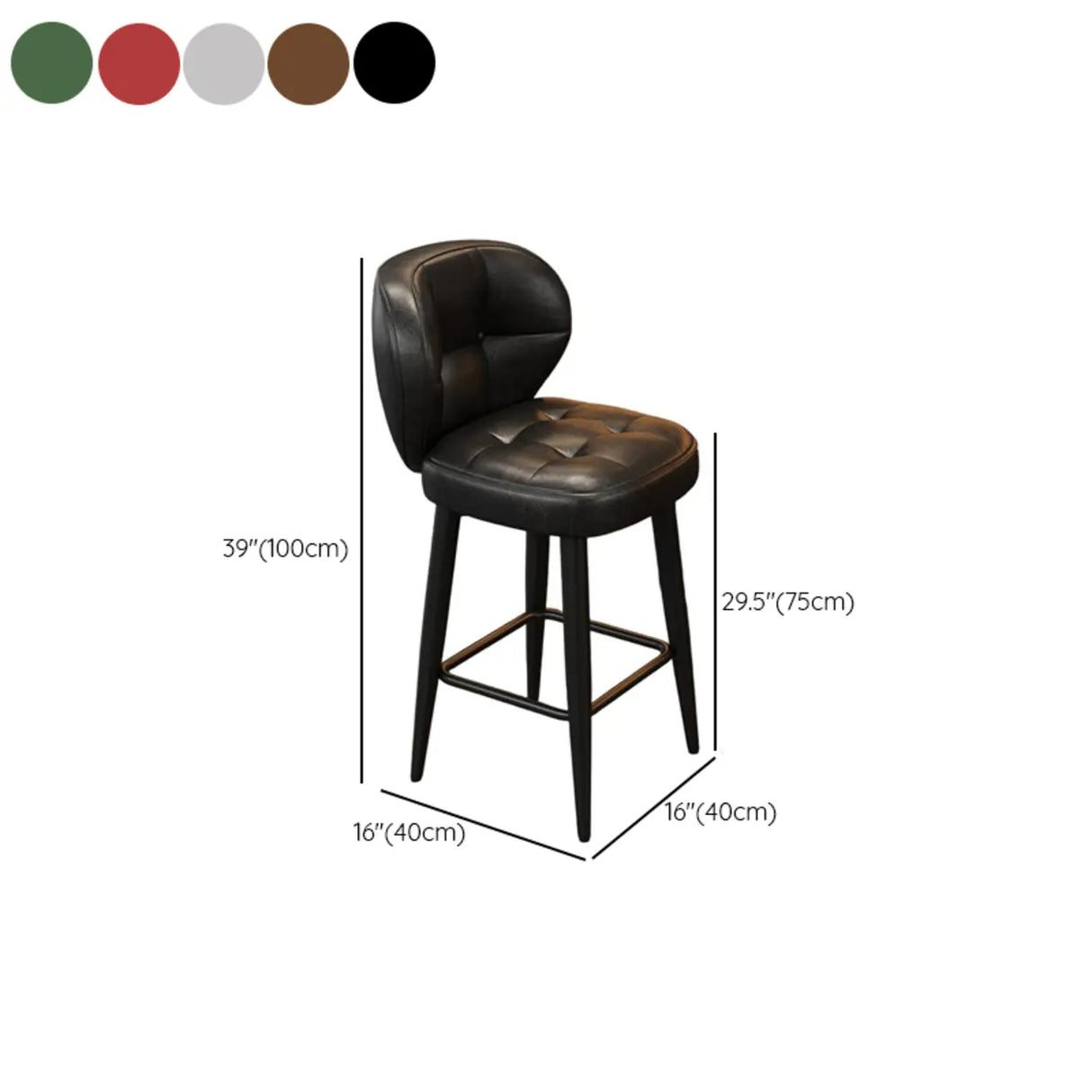Mid-Century Upholstered Swivel Bar Stool with Padded Backrest Image - 15
