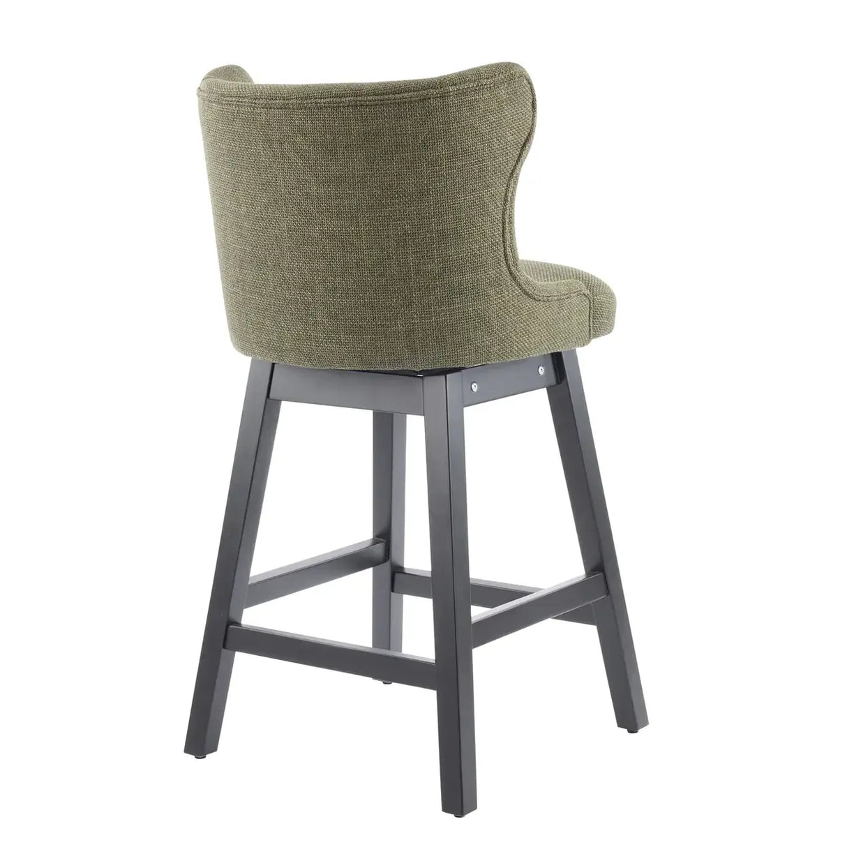 Mid-Century Upholstered Swivel Wingback Bar Stools Set of 2 Image - 15