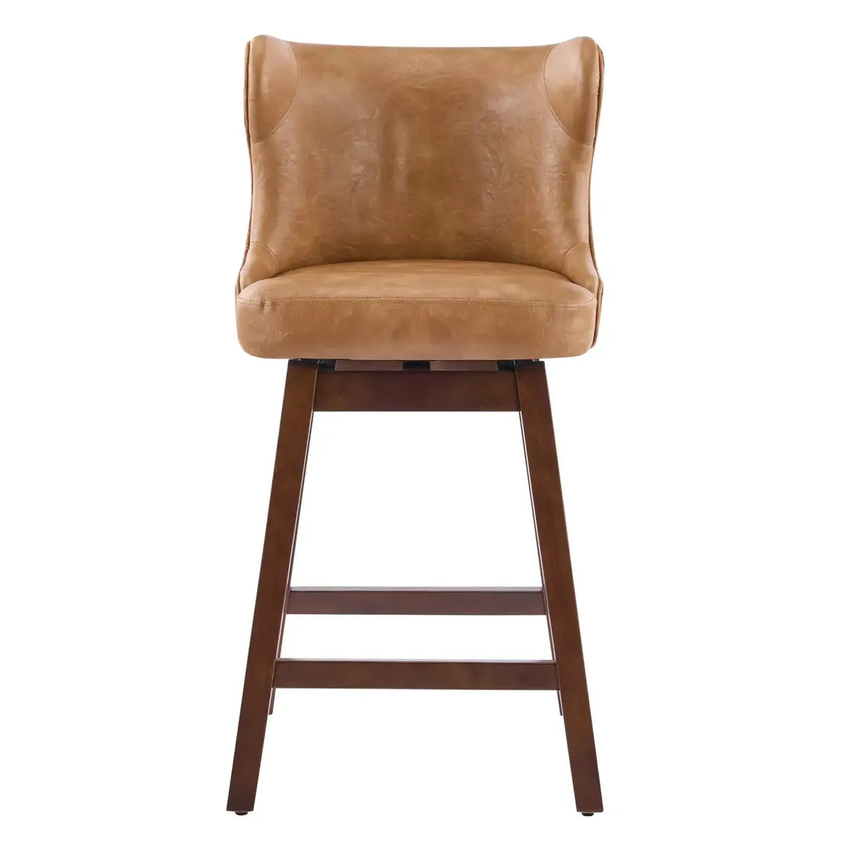 Mid-Century Upholstered Swivel Wingback Bar Stools Set of 2 Image - 16