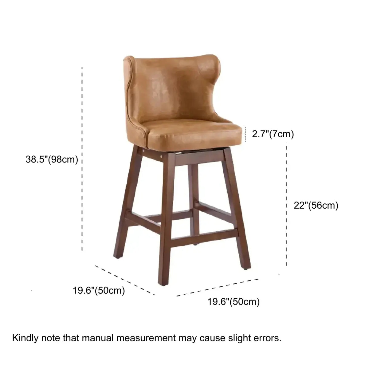 Mid-Century Upholstered Swivel Wingback Bar Stools Set of 2