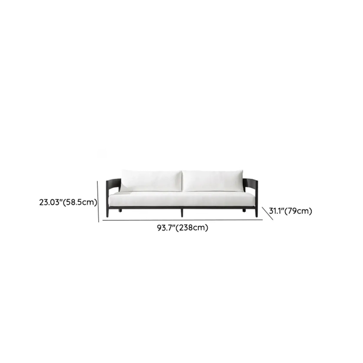 Mildew Resistant Modular Metal Beige Patio Sofa Set Image - 20