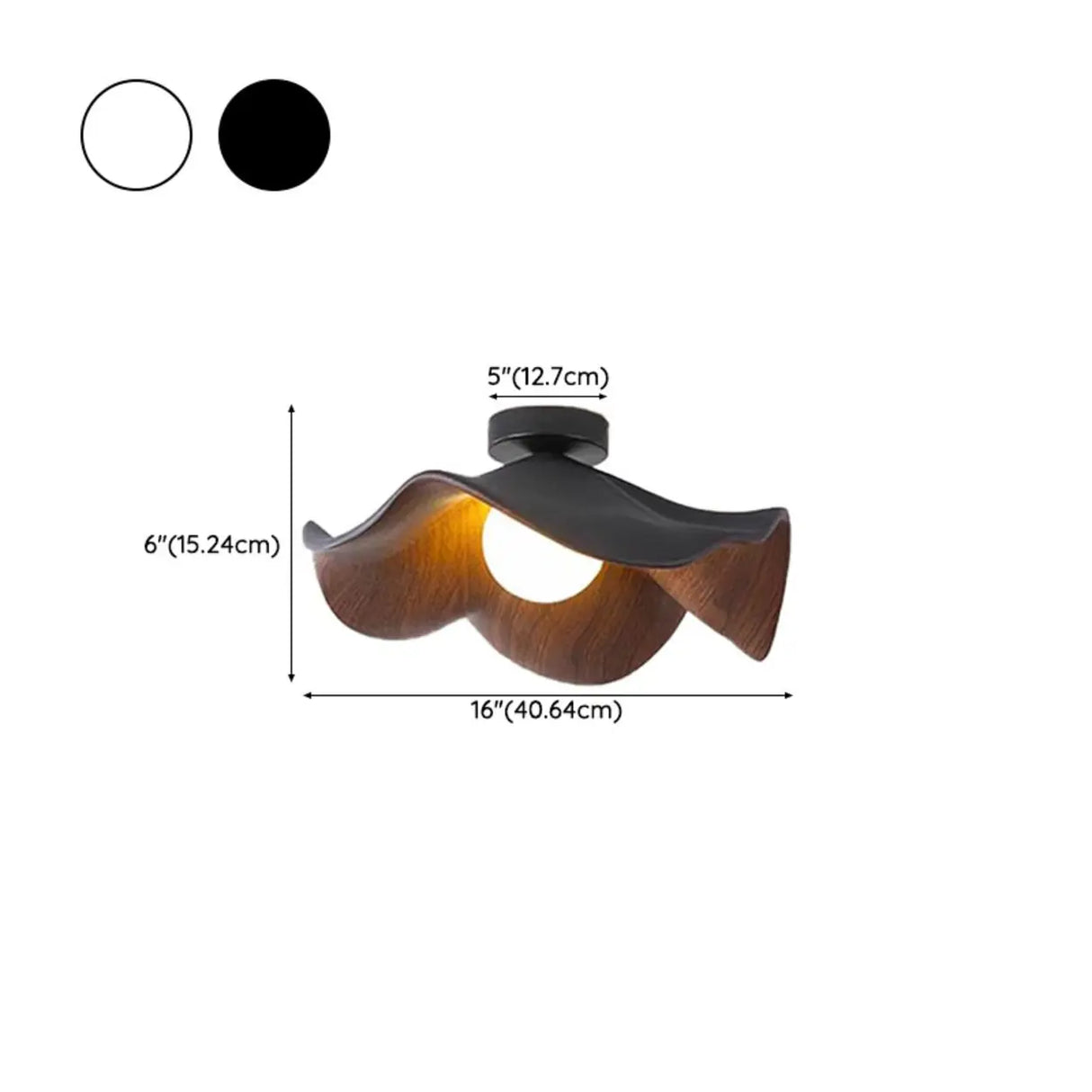 Mini Resin White Wood Flower Semi-Flush Mount Light