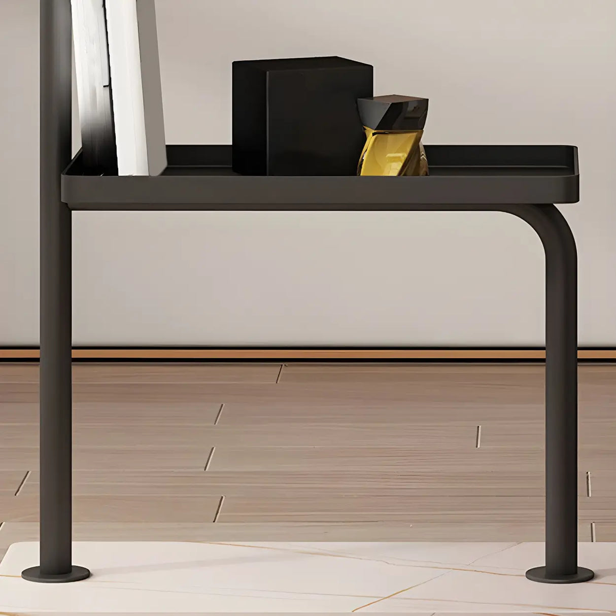 Minimal Metal Black Garment Coat Rack with Shelves and Hooks Image - 7